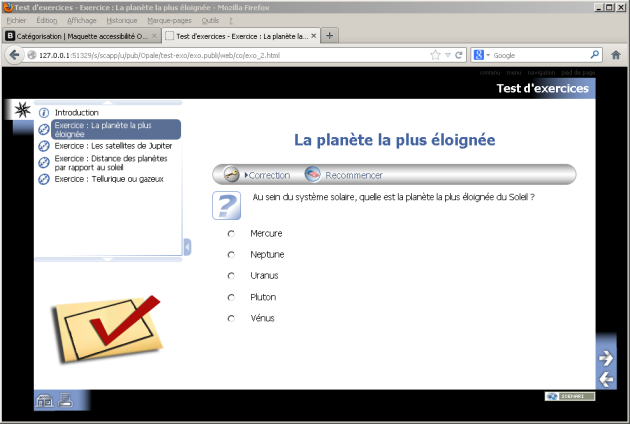 Question à choix unique