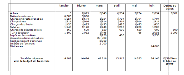 Budget des dépenses