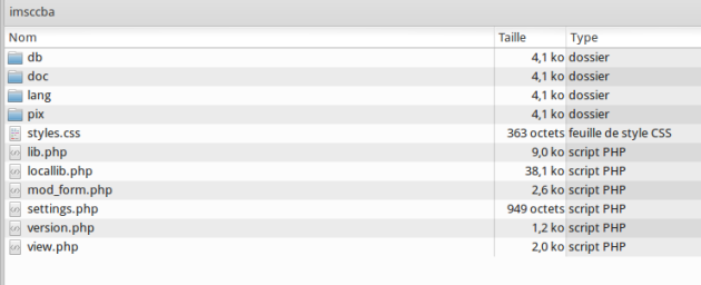 Contenu du dossier /imsccba/