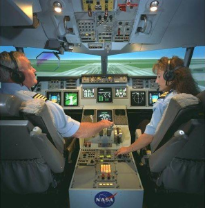 Photo d'un simulateur de vol de la NASA