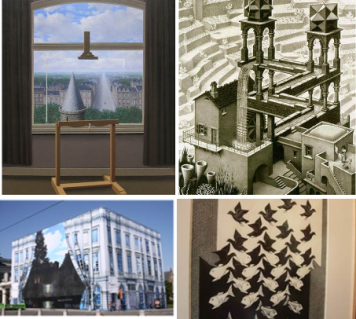 Exemples Escher et Magritte