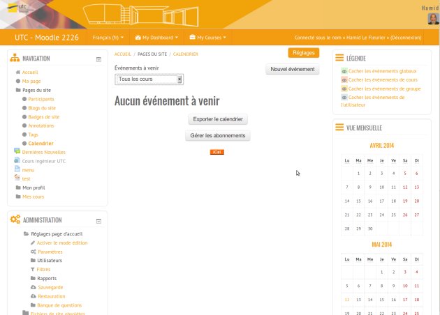 exemple de page calendrier