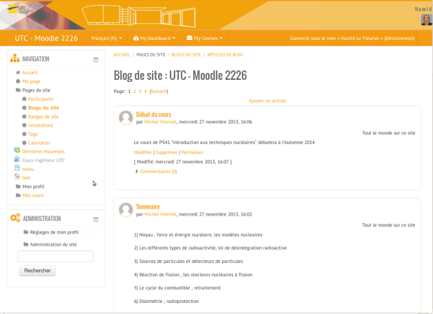 exemple de page de blogs du site