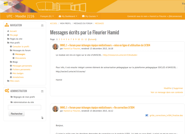 exemple page de discussions du forum